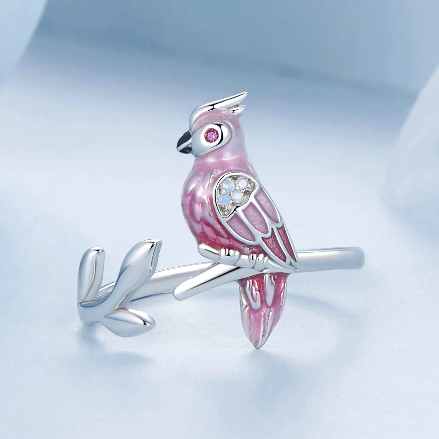 PANDORA Style Pink Parrot Open Ring - BSR551-E