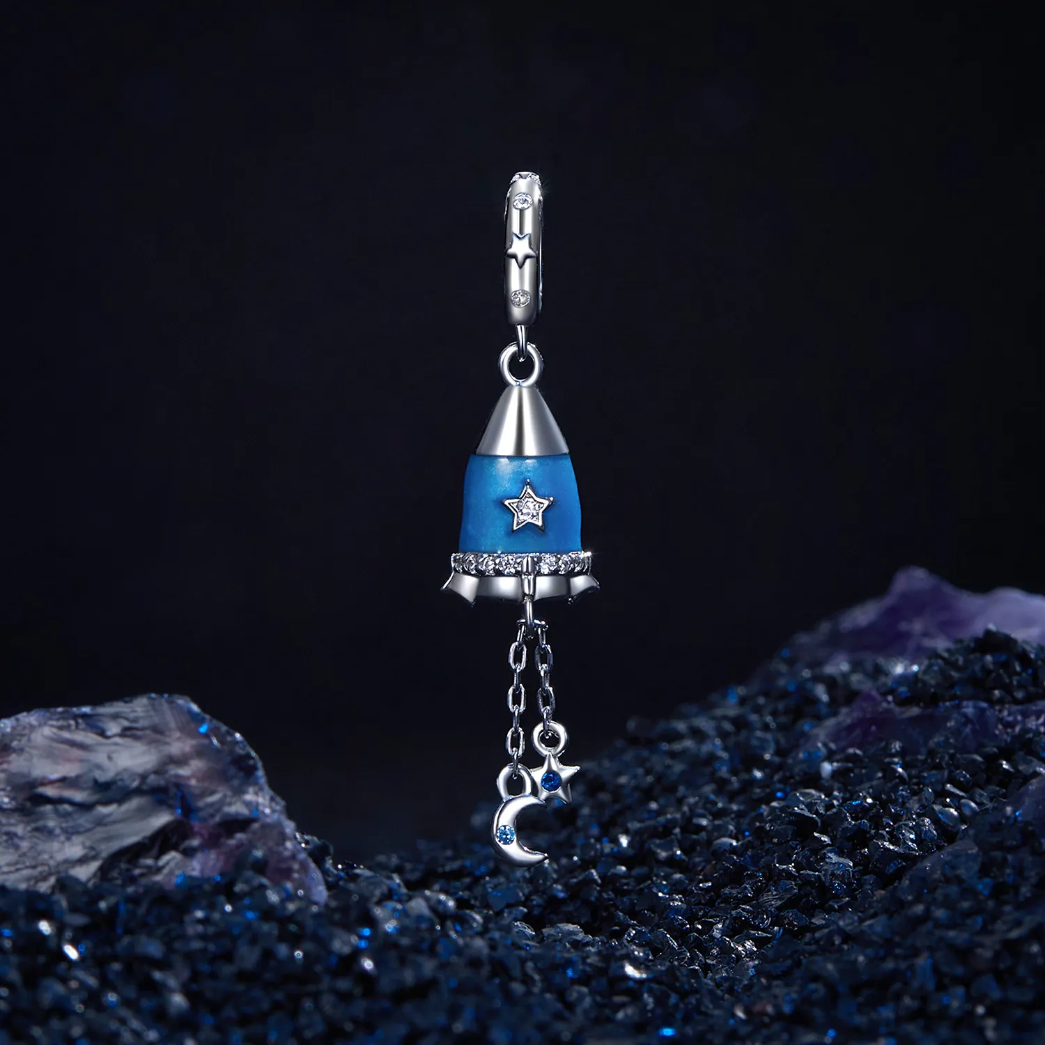 PANDORA Style Star Moon Rocket Pendant - SCC2788