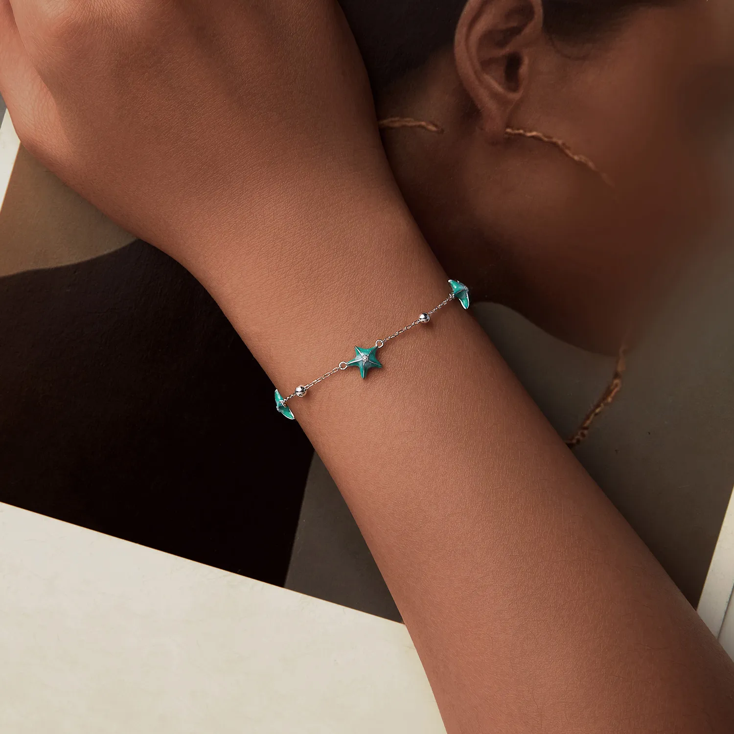 PANDORA Style Starfish Teal Armbånd - SCB276