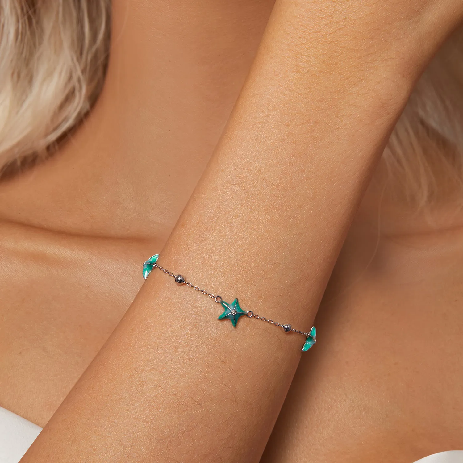 PANDORA Style Starfish Teal Armbånd - SCB276