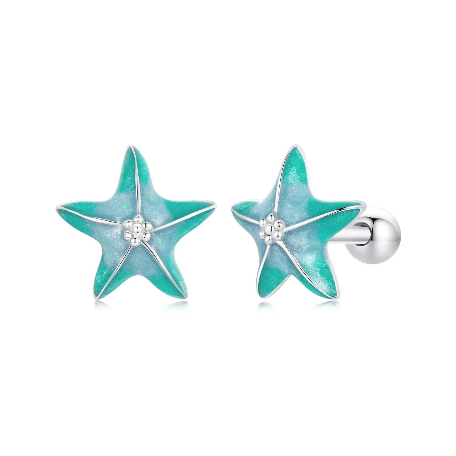 PANDORA Style Starfish Teal øredobber - SCE1747