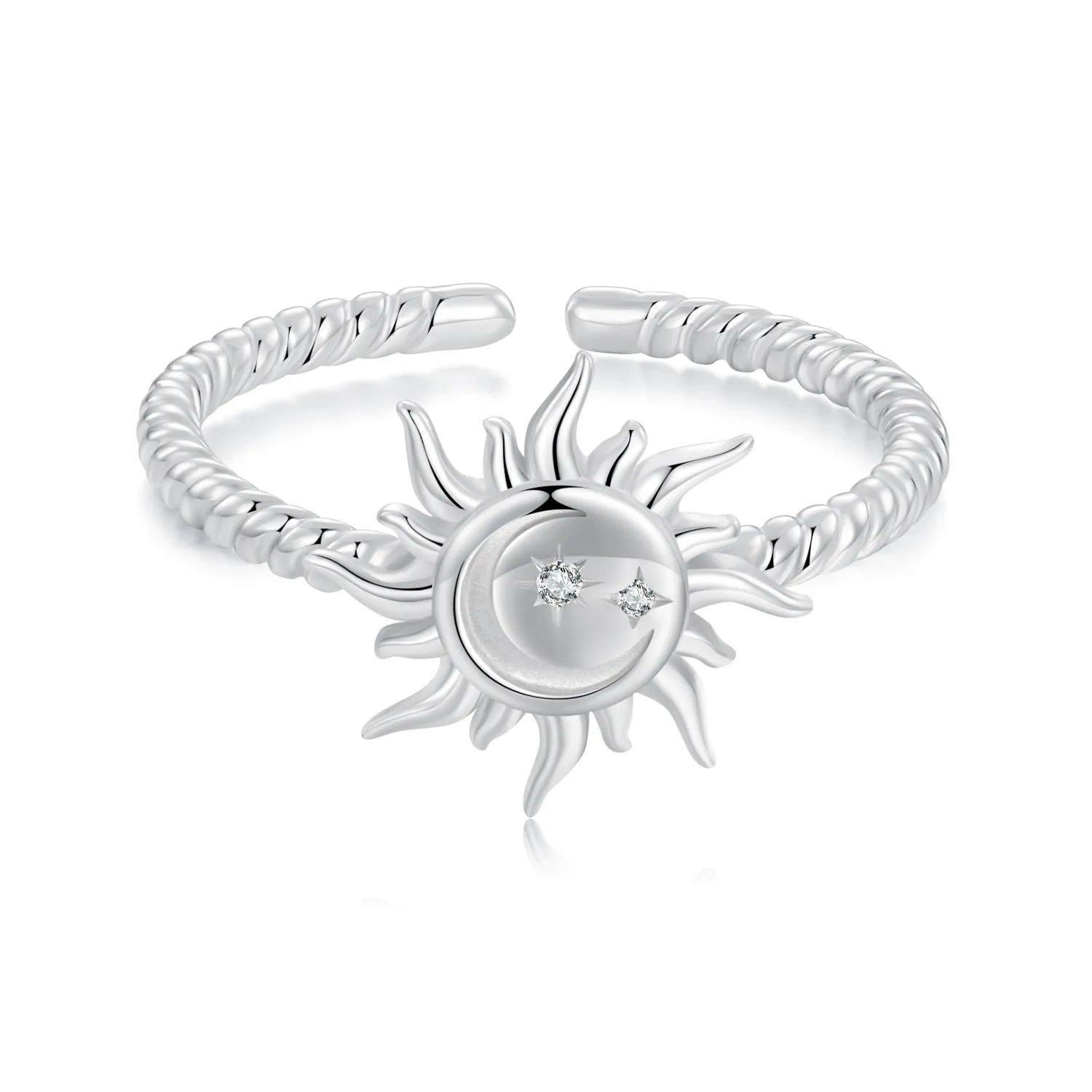 pandora style sun and moon open ring scr1038 e