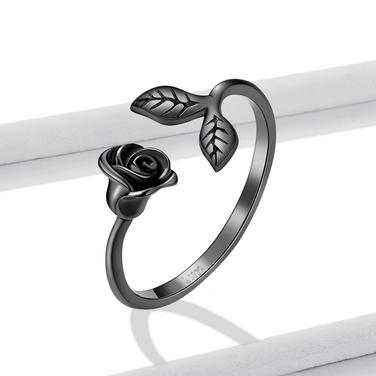 PANDORA Style Black Rose Open Ring - BSR239