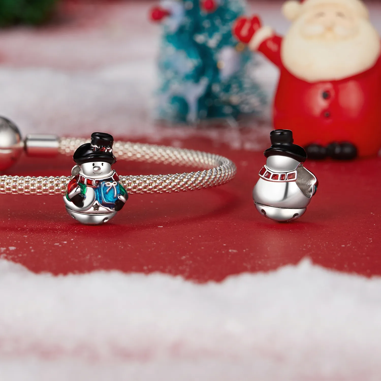 PANDORA Style Christmas Bell Snowman Beads - SCC2913