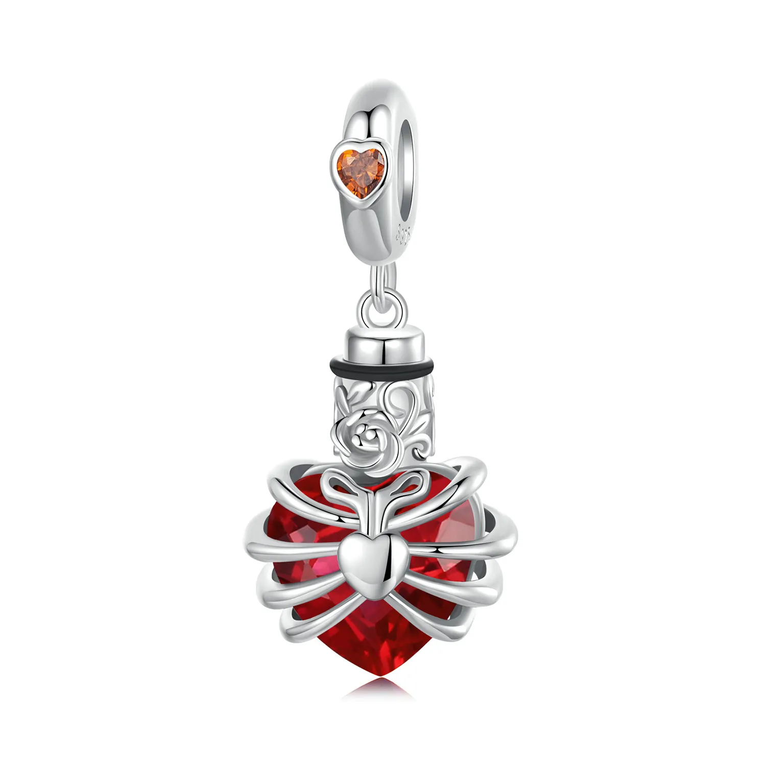 pandora style memorial rose heart rød bsc1058 rd