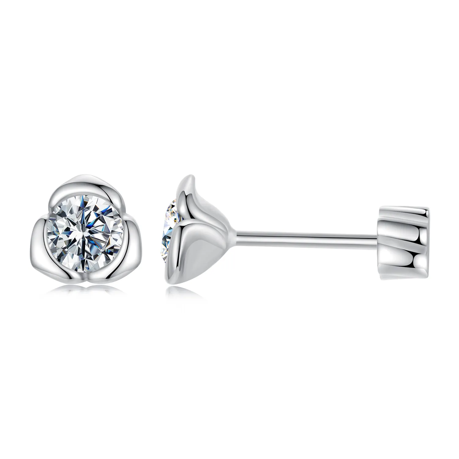 PANDORA Style Moissanite Rose Earrings (with one certificate) - MSE071