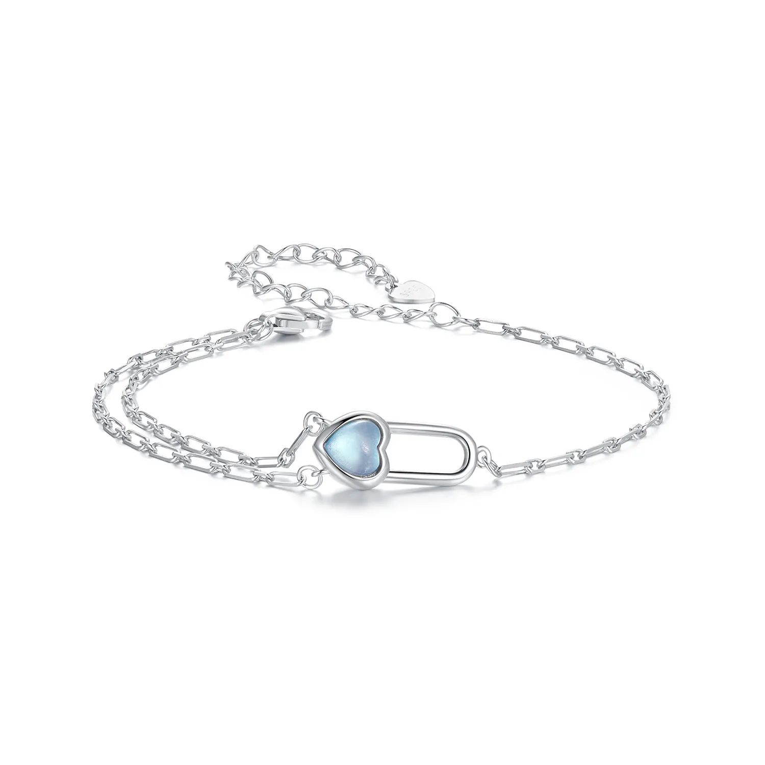 pandora style natural aquamarine armbånd bsb191