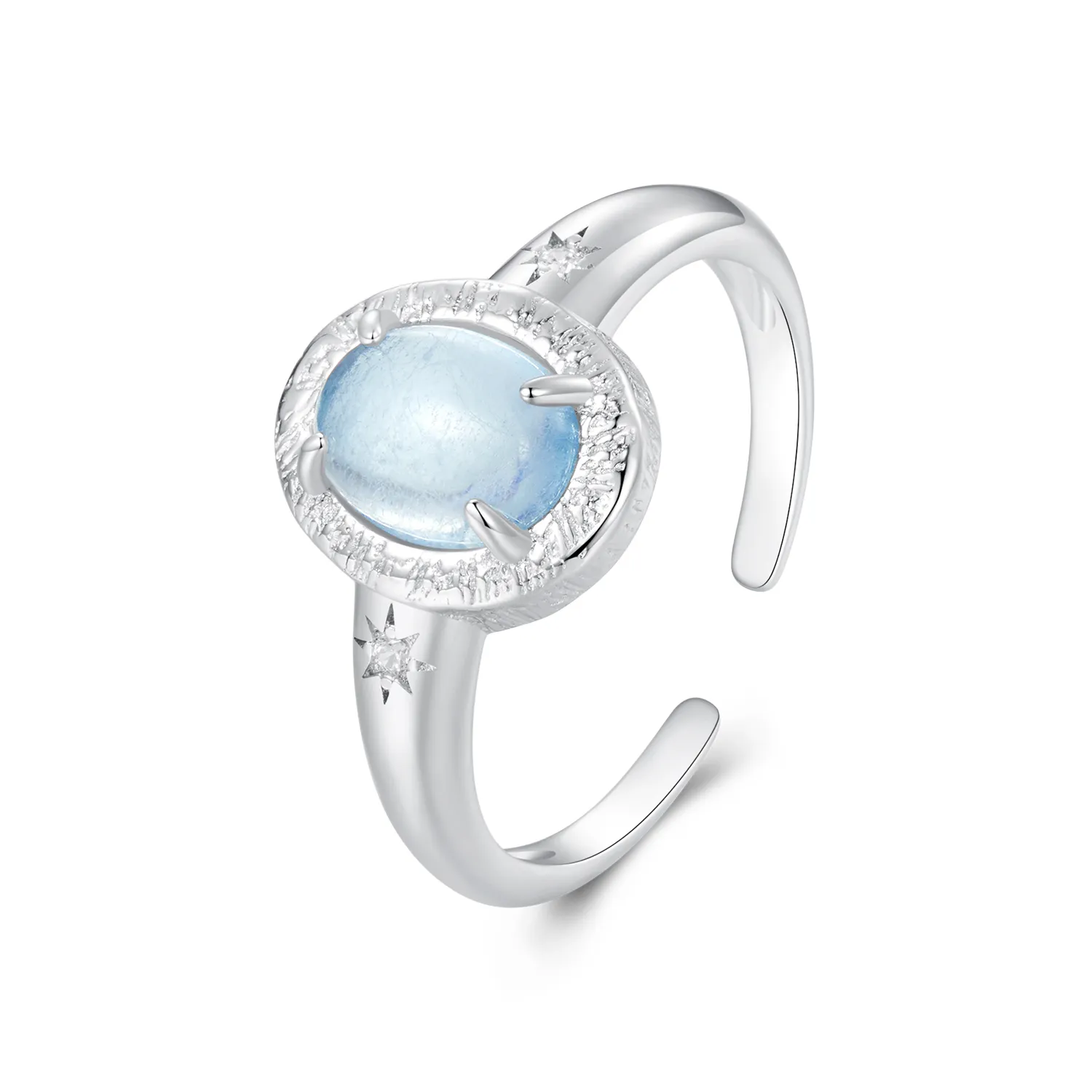 PANDORA Style Natural Aquamarine Ring - BSR579-E