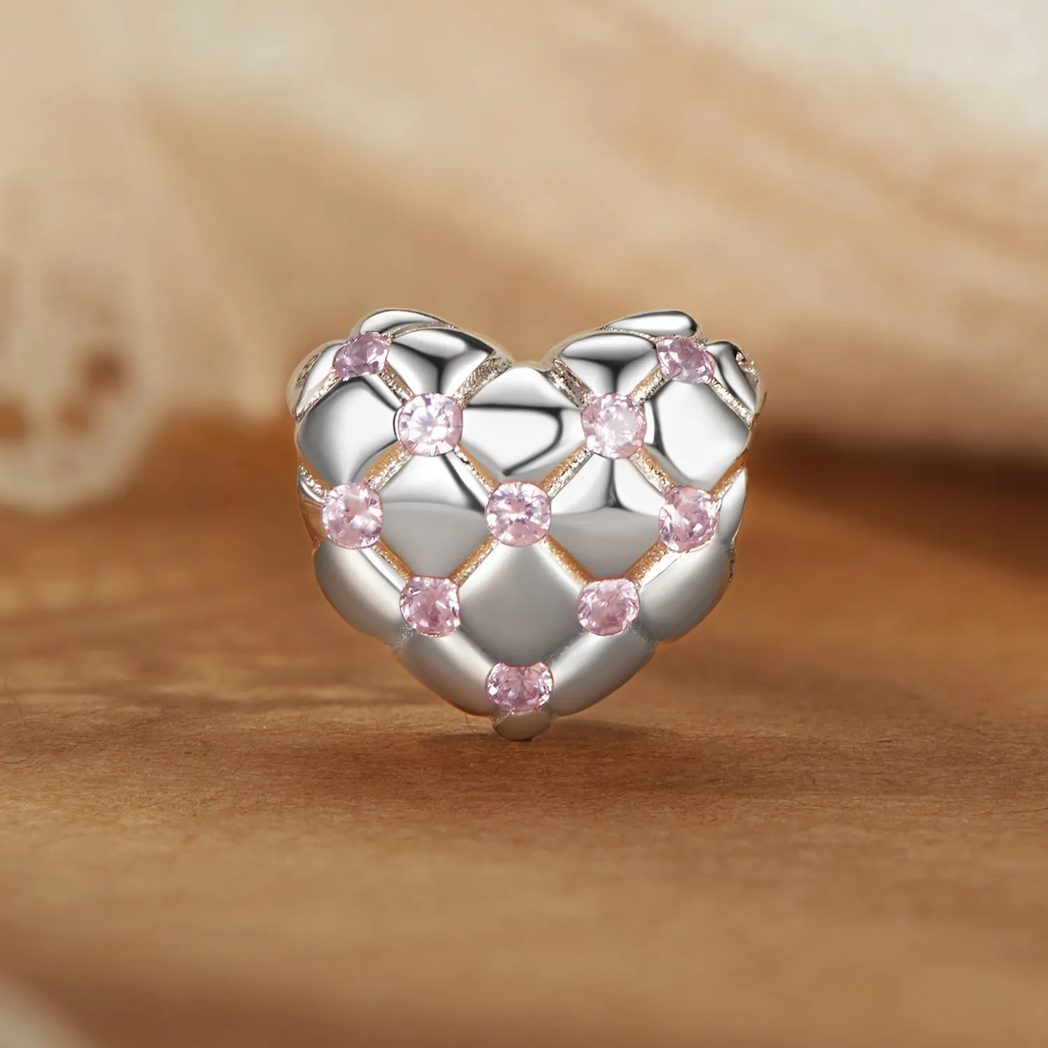 PANDORA Style Rosa diamanthjerteperler - BSC1054