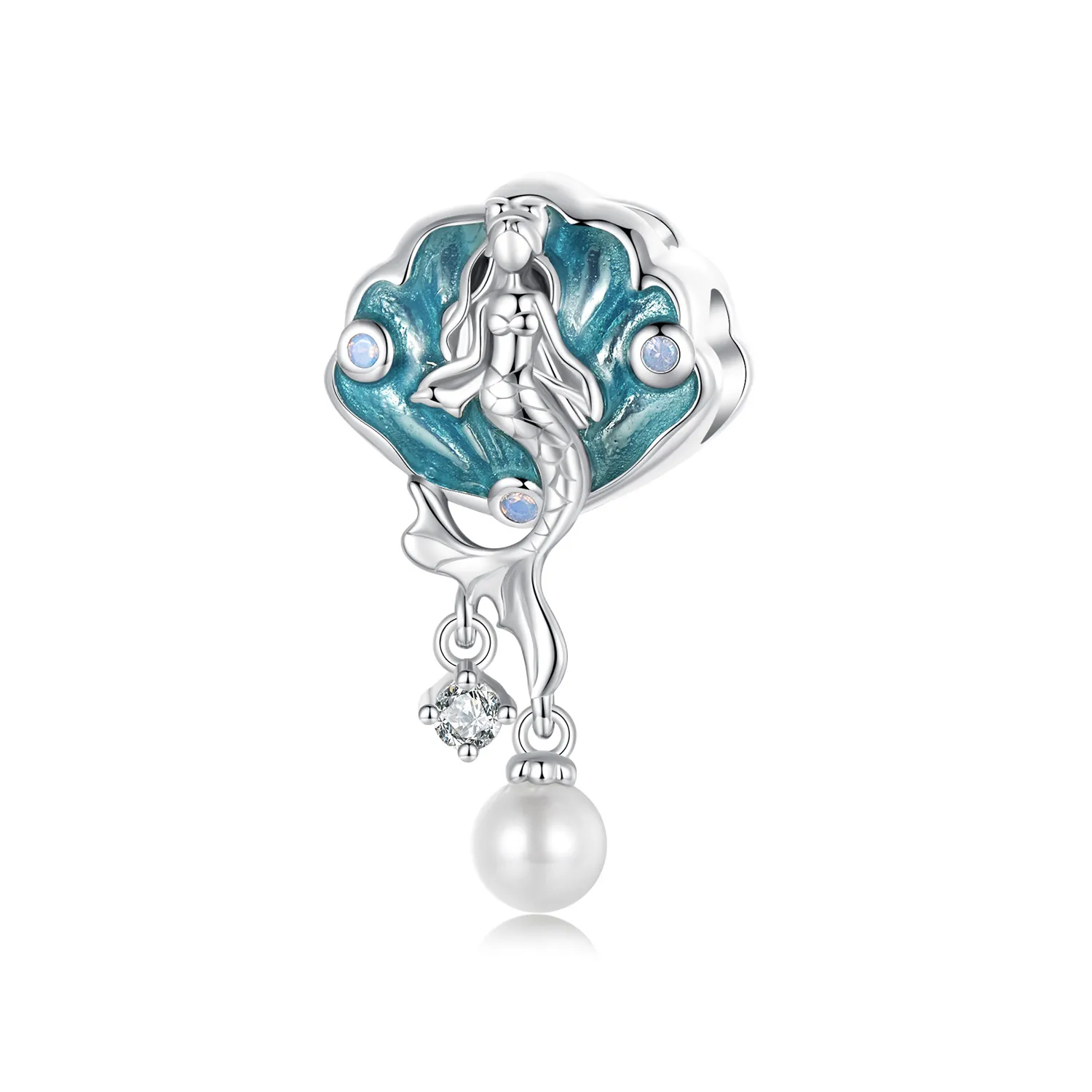 pandora style shell mermaid beads scc2845