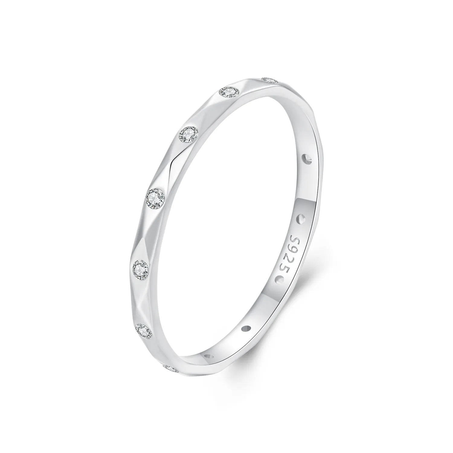 pandora style shining diamant liten enkelt ring bsr578