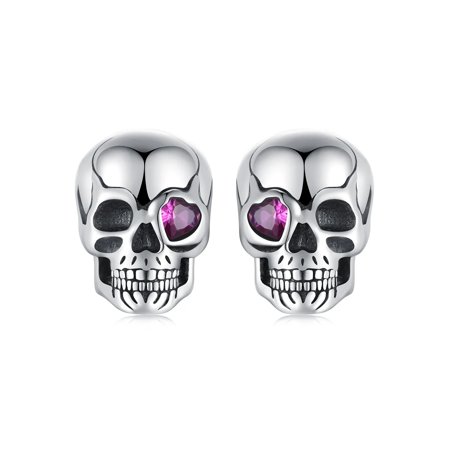 pandora style skull øredobber sce1771