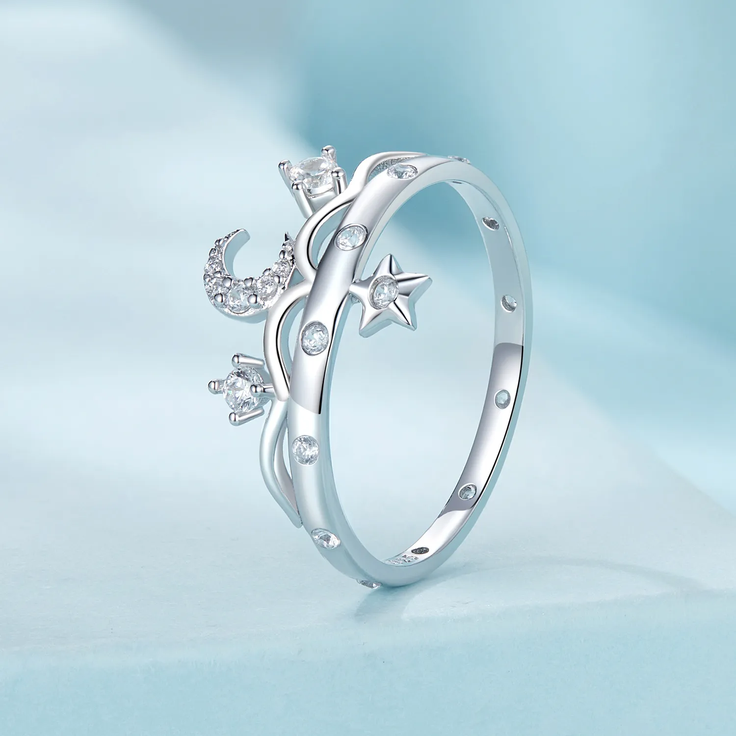 PANDORA Style Star and Moon Ring - SCR1046