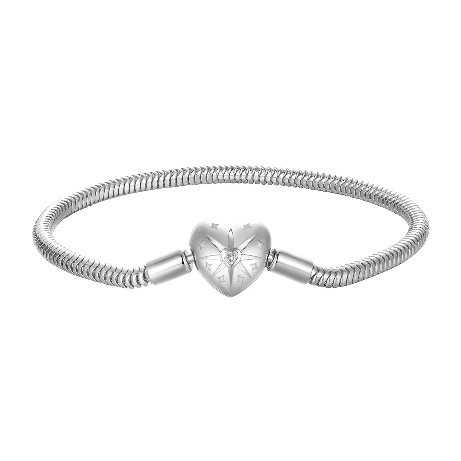 pandora style star heart basic armbånd bsb196