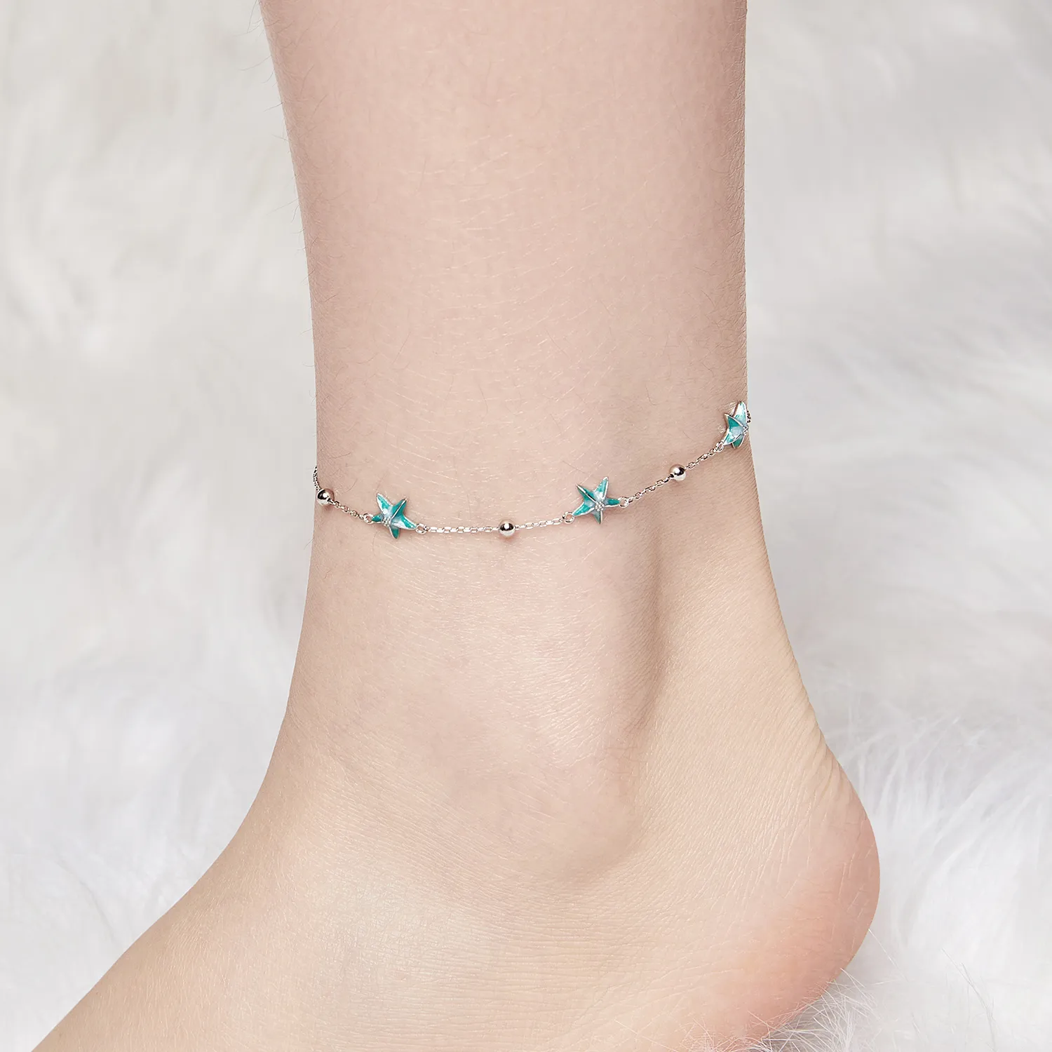 PANDORA Style Starfish Teal Anklet - SCT026