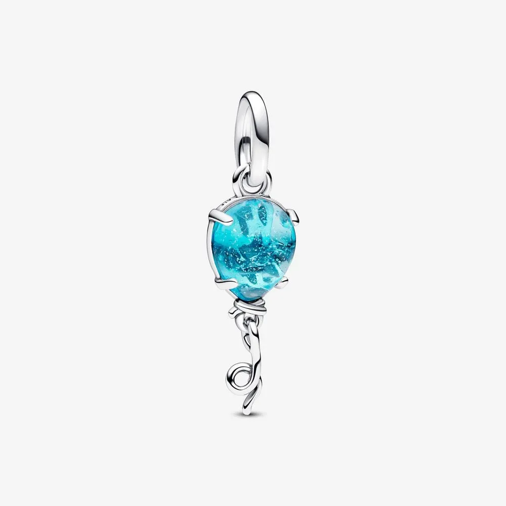 pandora ballong i blått muranoglass hengende charm 792792c01