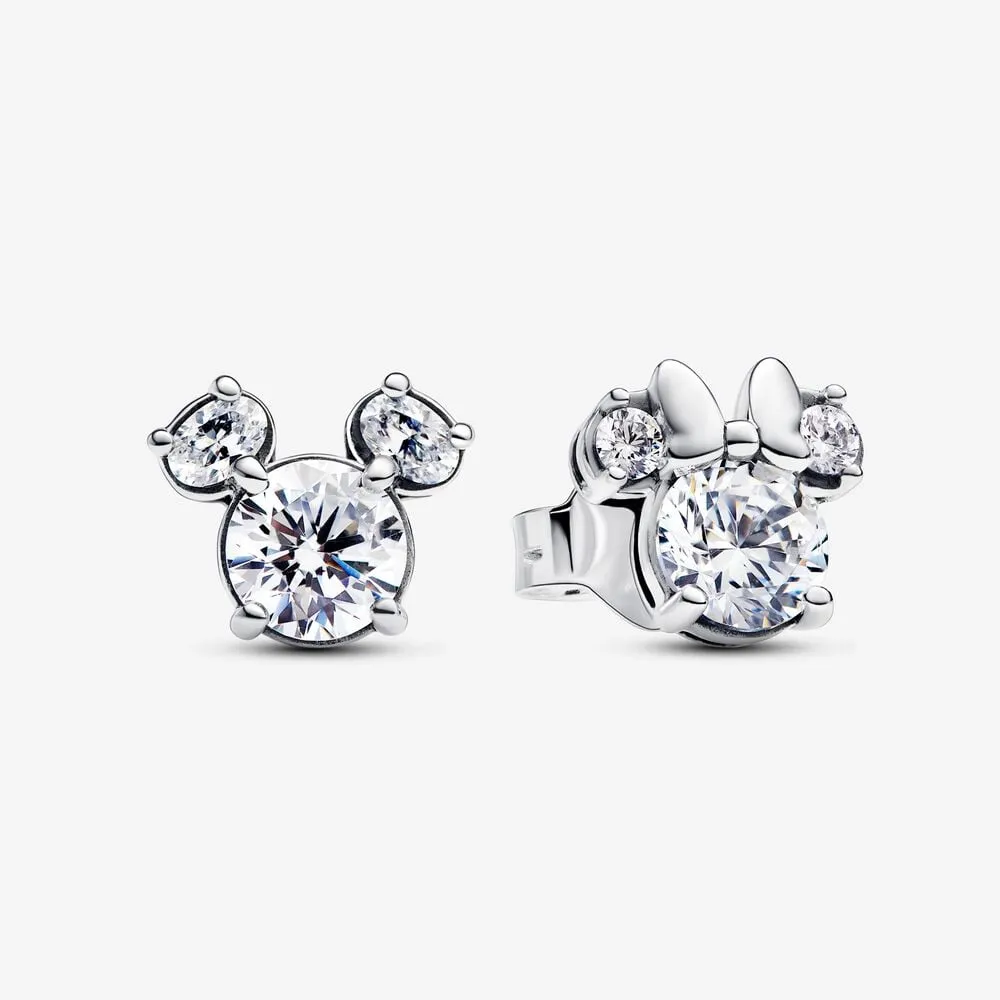 Pandora Disney Mickey Mouse & Minnie Mouse Sparkling Stud Earrings - 293219C01