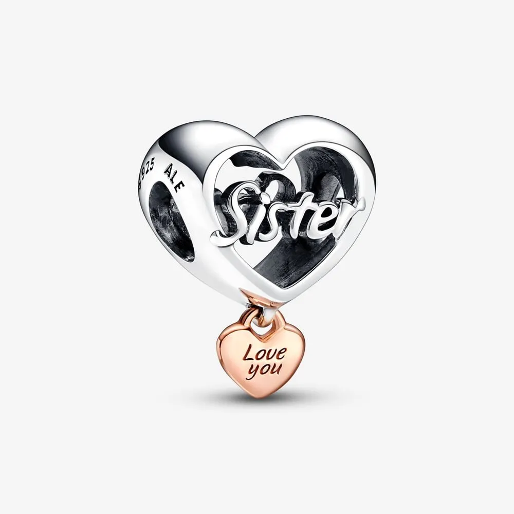 Pandora Elsk Din Søster Hjerteformet Charm - 782244C00