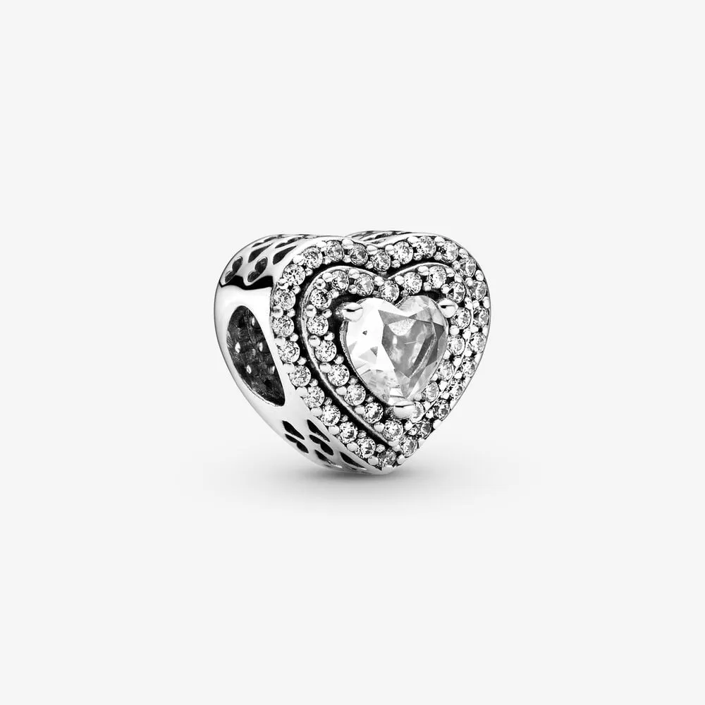 Pandora Sparkling Leveled Hearts Charm - 799218C01