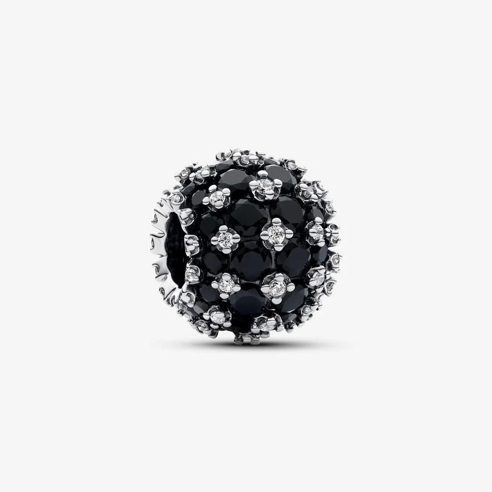 Pandora Funklende Pavé Rund Svart Charm - 792630C04