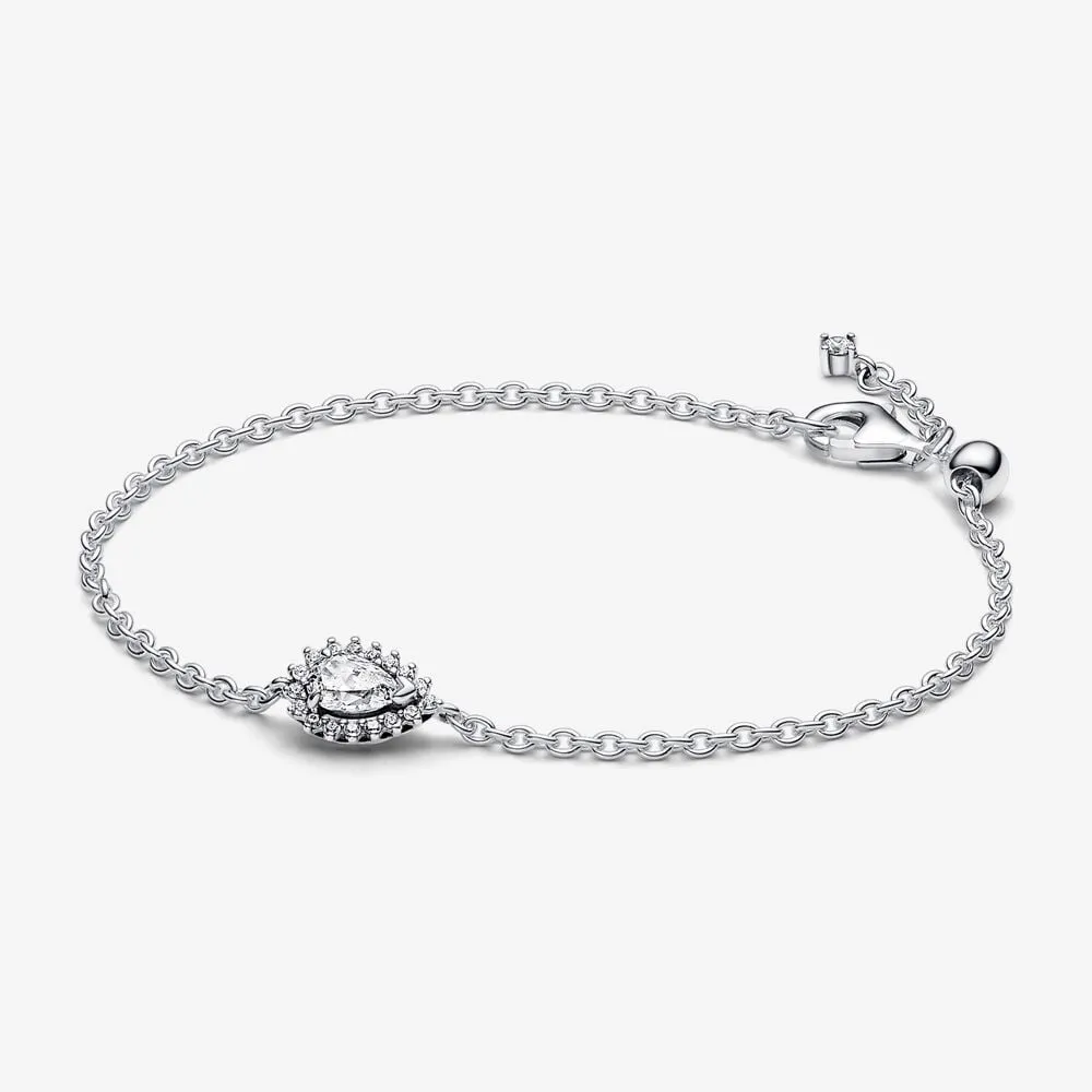 Pandora Sparkling Pear Halo Chain Bracelet - 593001C01