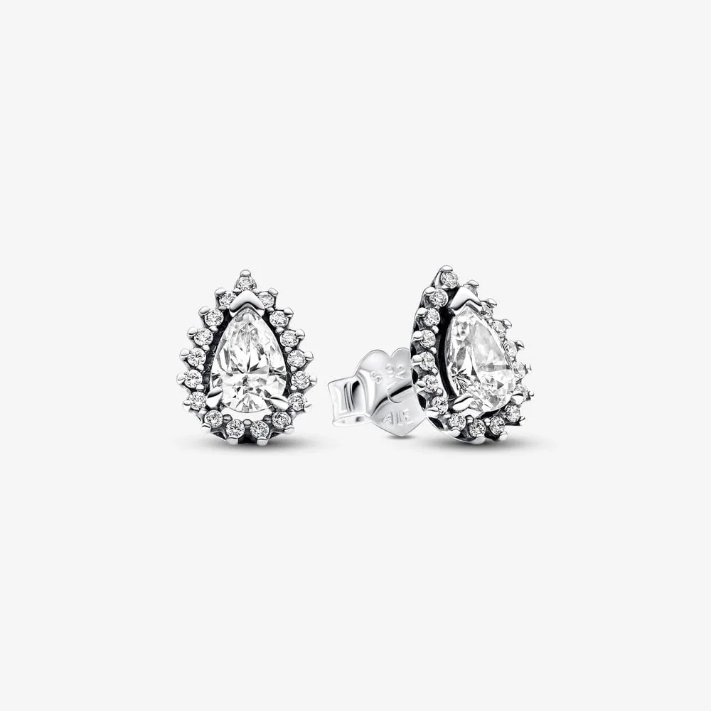 Pandora Sparkling Pear Halo Stud Earrings - 292834C01