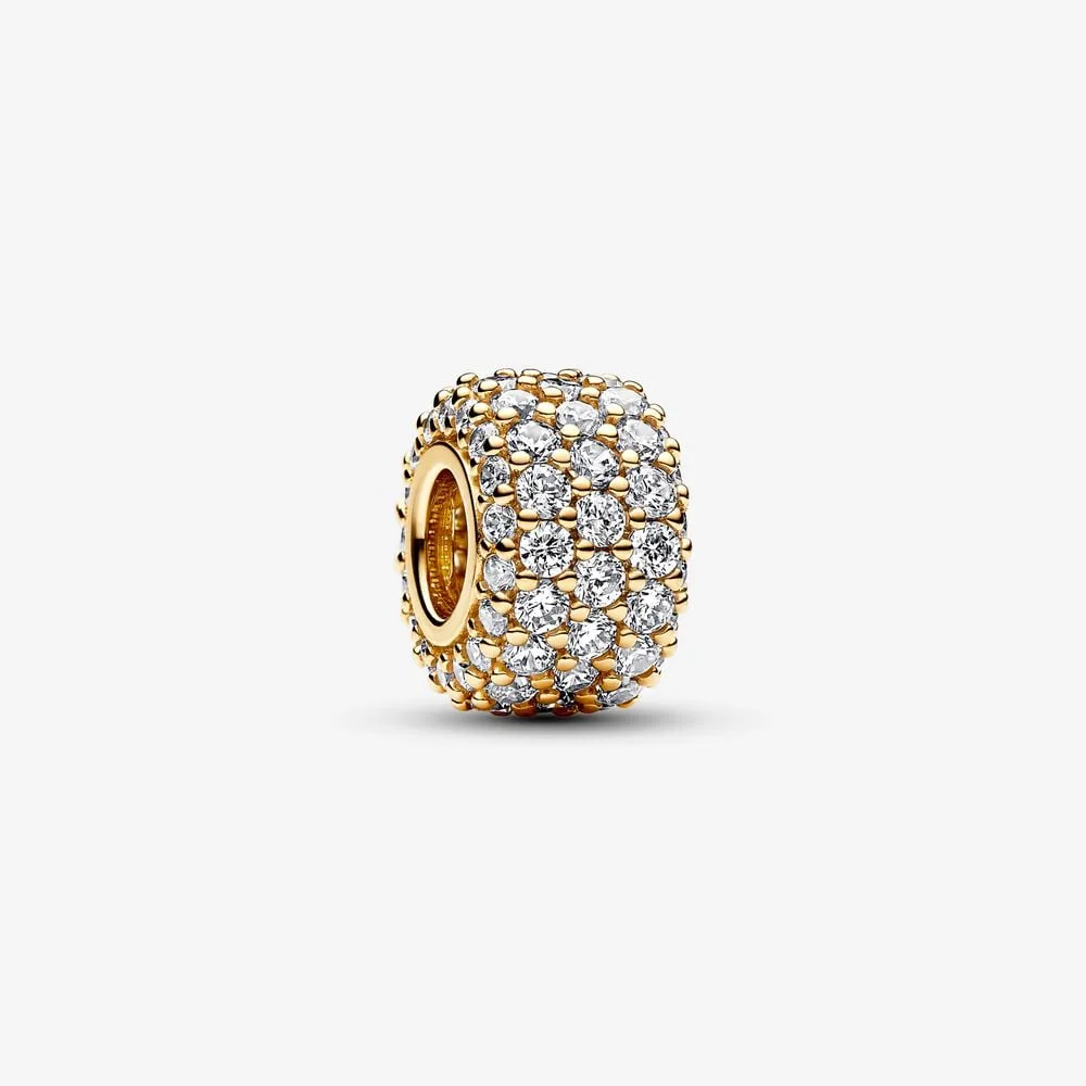 pandora funklende trippel rad pavé charm 762820c01