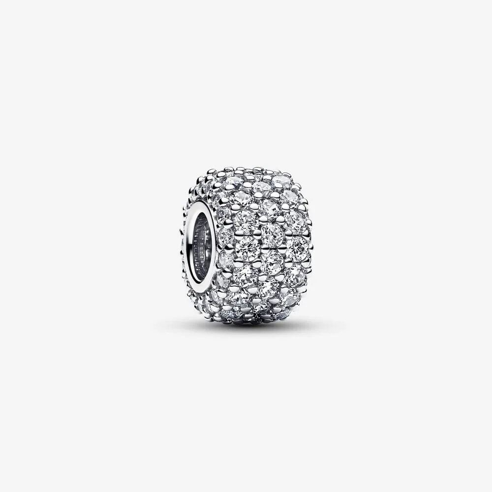 pandora funklende trippel rad pavé charm 792820c01