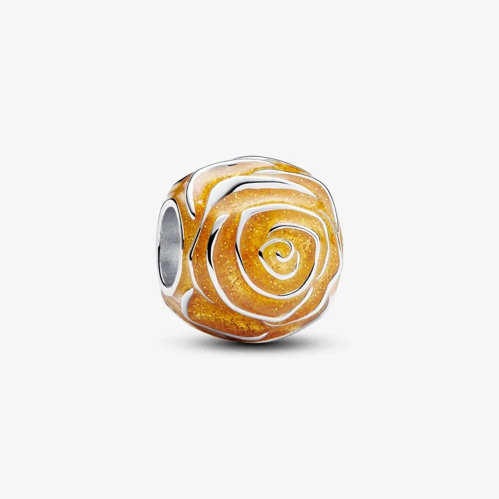 pandora gul utsprunget rose charm 793212c02