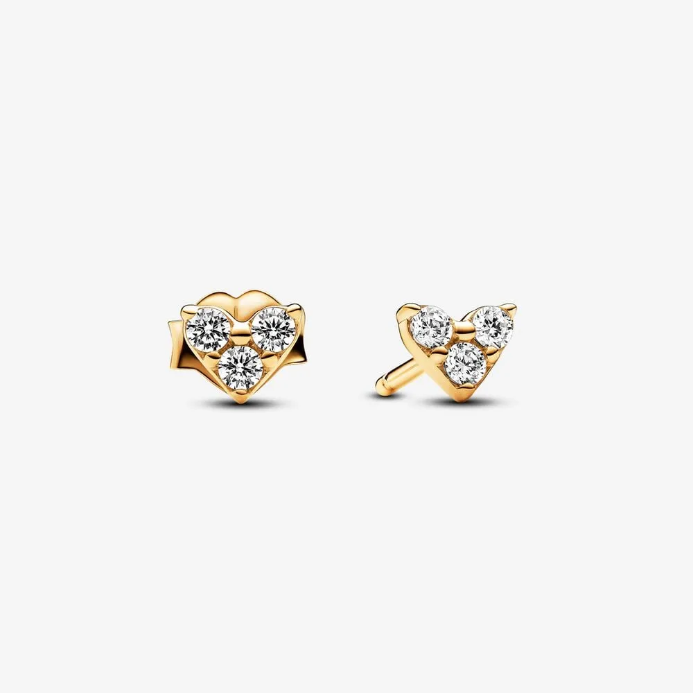 Pandora Triple Stone Heart Stud Earrings - 263003C01