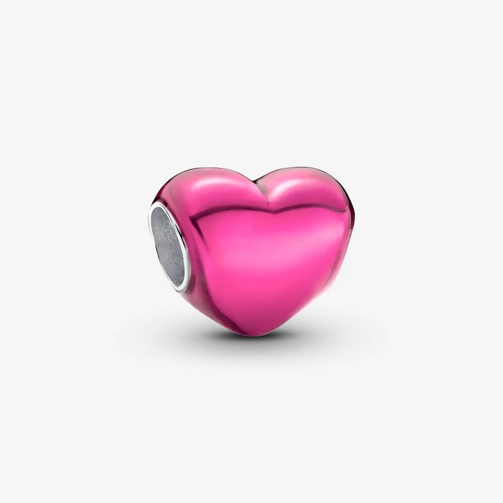 pandora metallisk rosa hjerte charm 793337c03