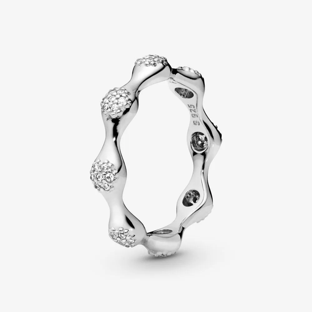 Pandora Modern LovePods silver ring with clear cubic zirconia - 197295CZ