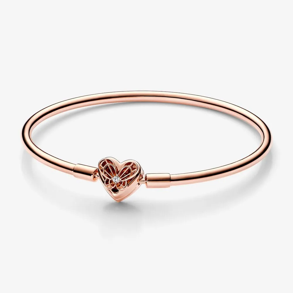 pandora moments hjerte og sommerfugl bangle 582594c01