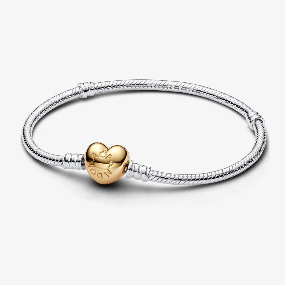 Pandora Moments Heart Clasp Snake Chain Bracelet - 568707C00