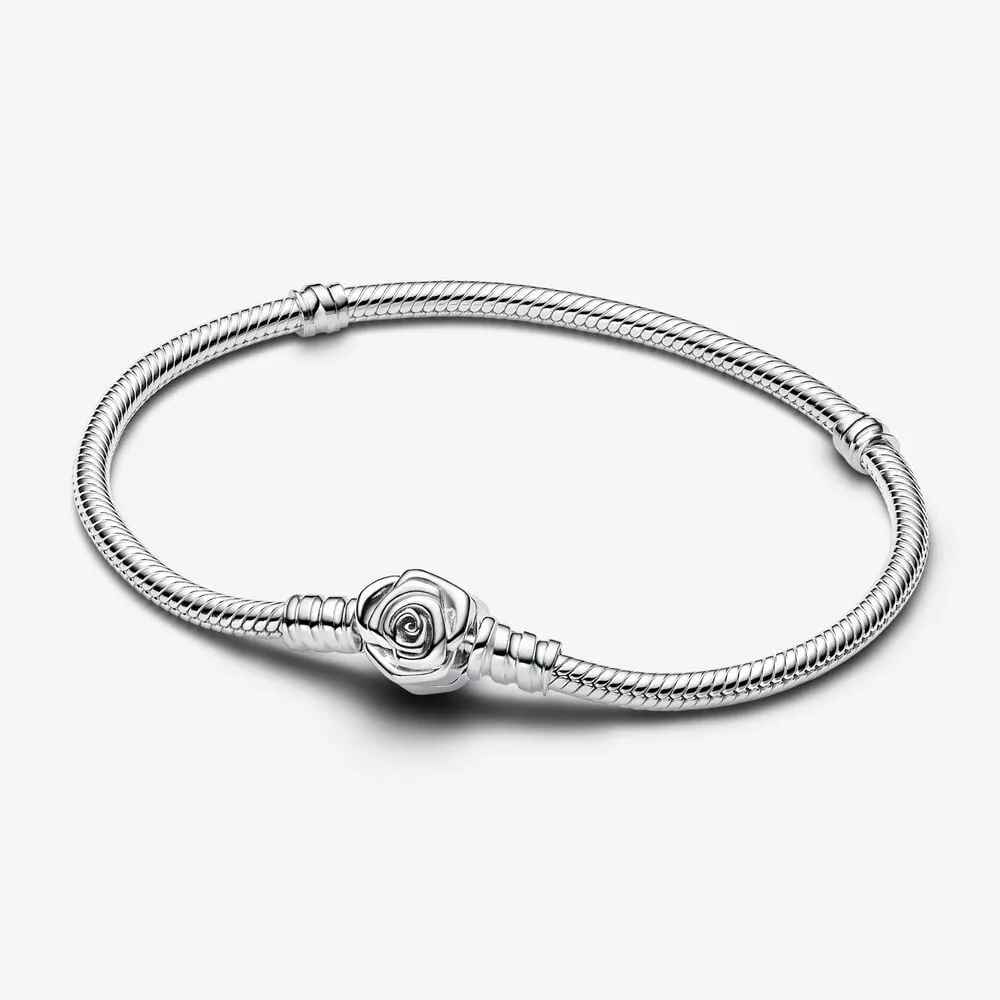 Pandora Moments Slangekjedearmbånd med Utsprunget Rose Lås - 593211C00