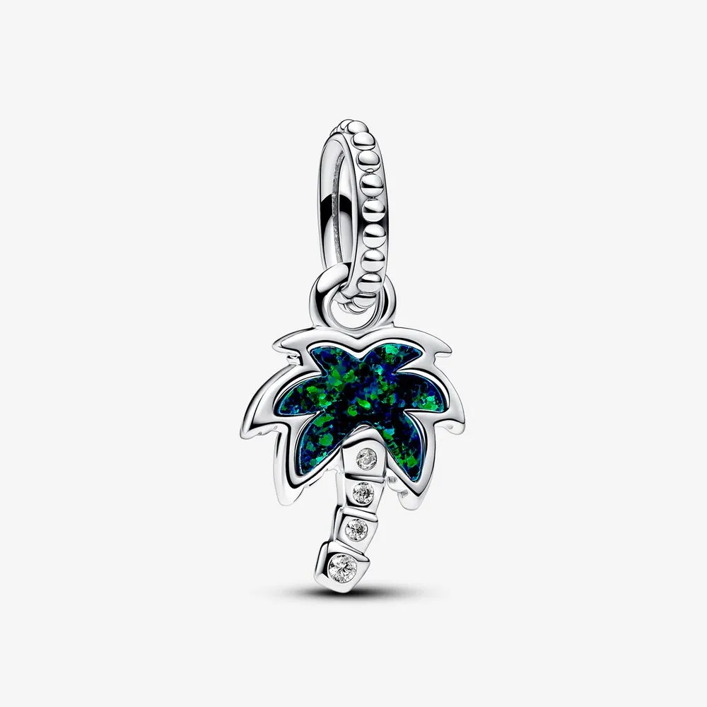 Pandora Opalescent Green Palm Tree Dangle Charm - 793352C01