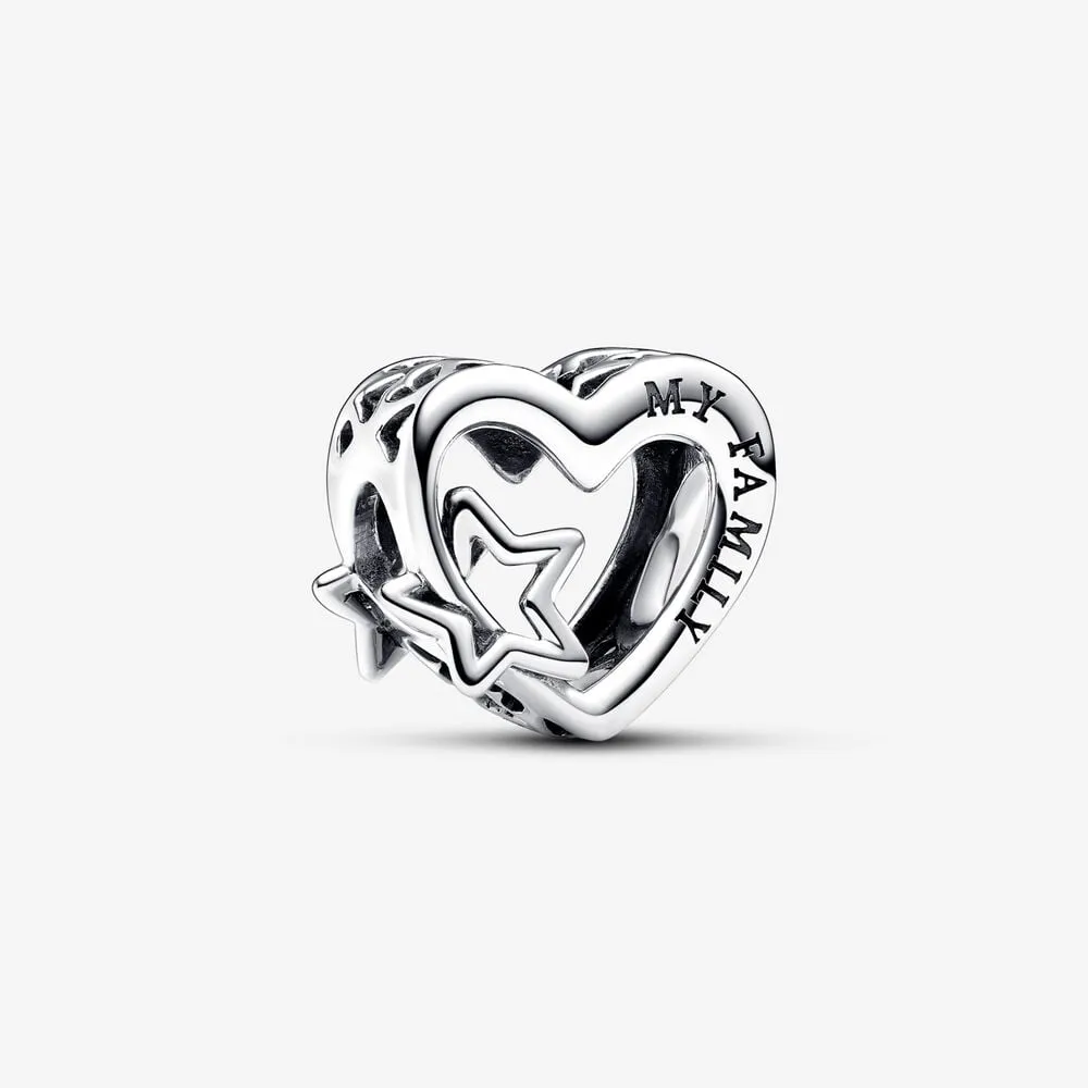 pandora openwork familiehjerte og stjerne charm 792829c00