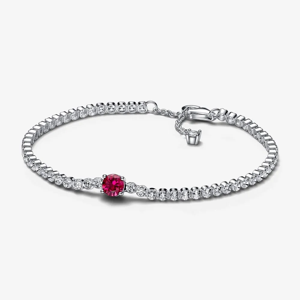 Pandora Rødt Funklende Rundt Pavé Tennisarmbånd - 592403C01