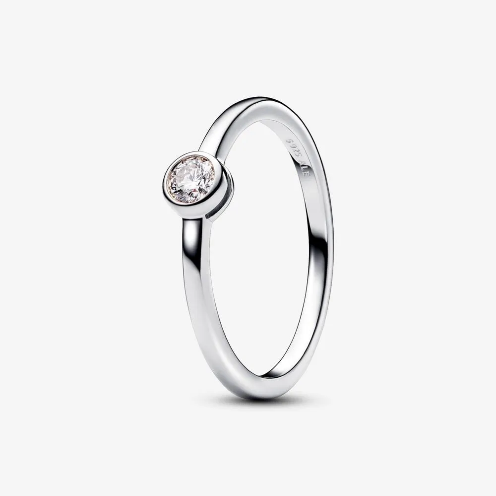 Pandora Sterling sølvring med 0,15 ct TW G-J VS+ rund briljant utmerket slipt laboratoriedyrket diamant - 192894C01