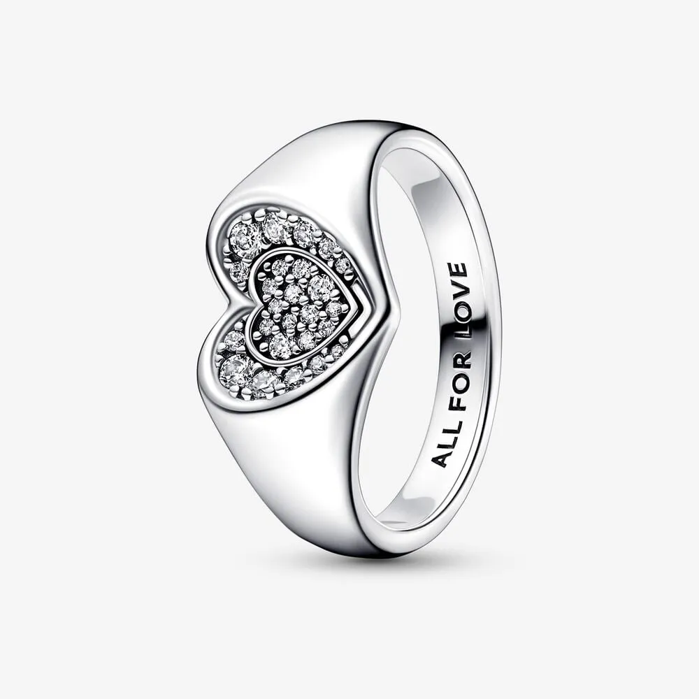 Pandora Radiant Heart Pavé Signet Ring - 192491C01