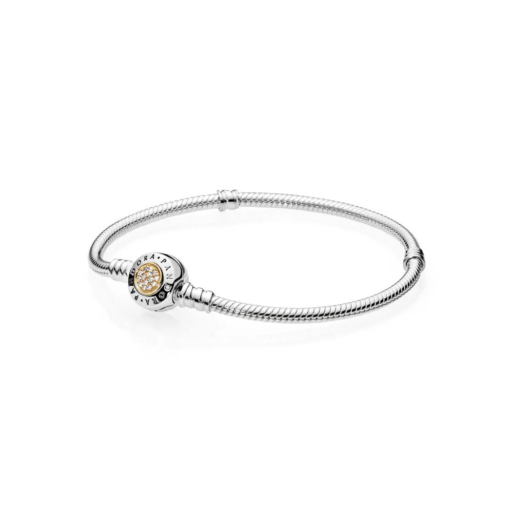 Moments Silver & Gold Bracelet, PANDORA Signature - 590741CZ