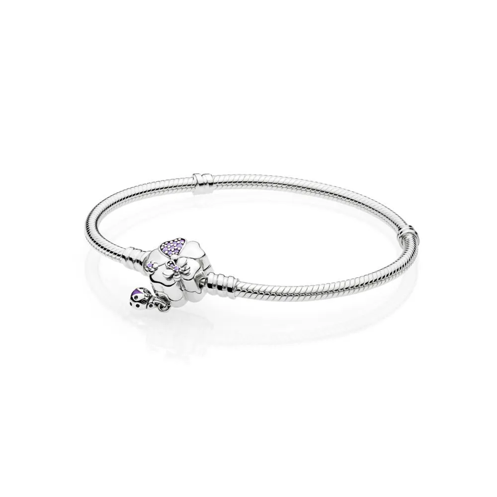 Pandora Moments Silver Bracelet, Wildflower Meadow Clasp - 597124NLC