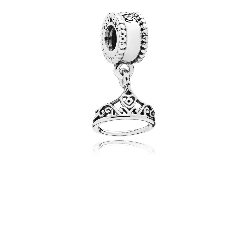 Disney Belle Tiara Silver Dangle - PANDORA