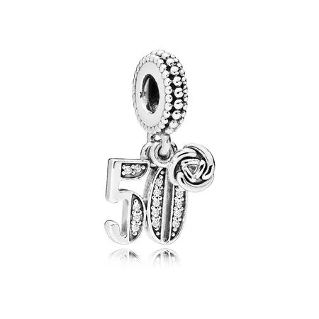 PANDORA 50 Years of Love Dingle Charm, Clear CZ - 797264CZ