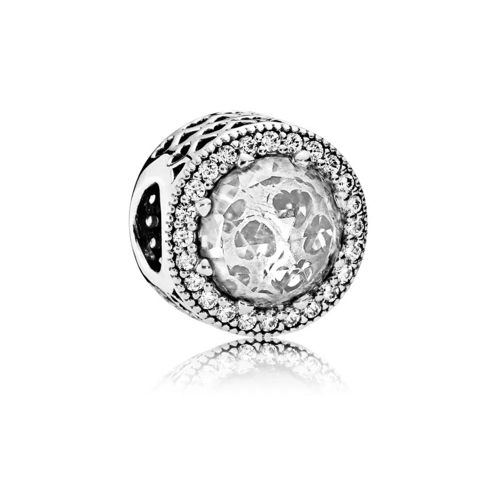 Pandora Abstrakt sølv sjarm med klare cubic zirconia - 791725CZ