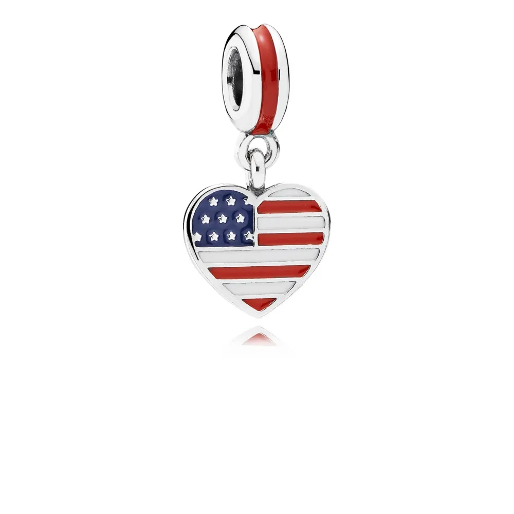 Pandora Amerikansk flagg hengende charm - 791548ENMX