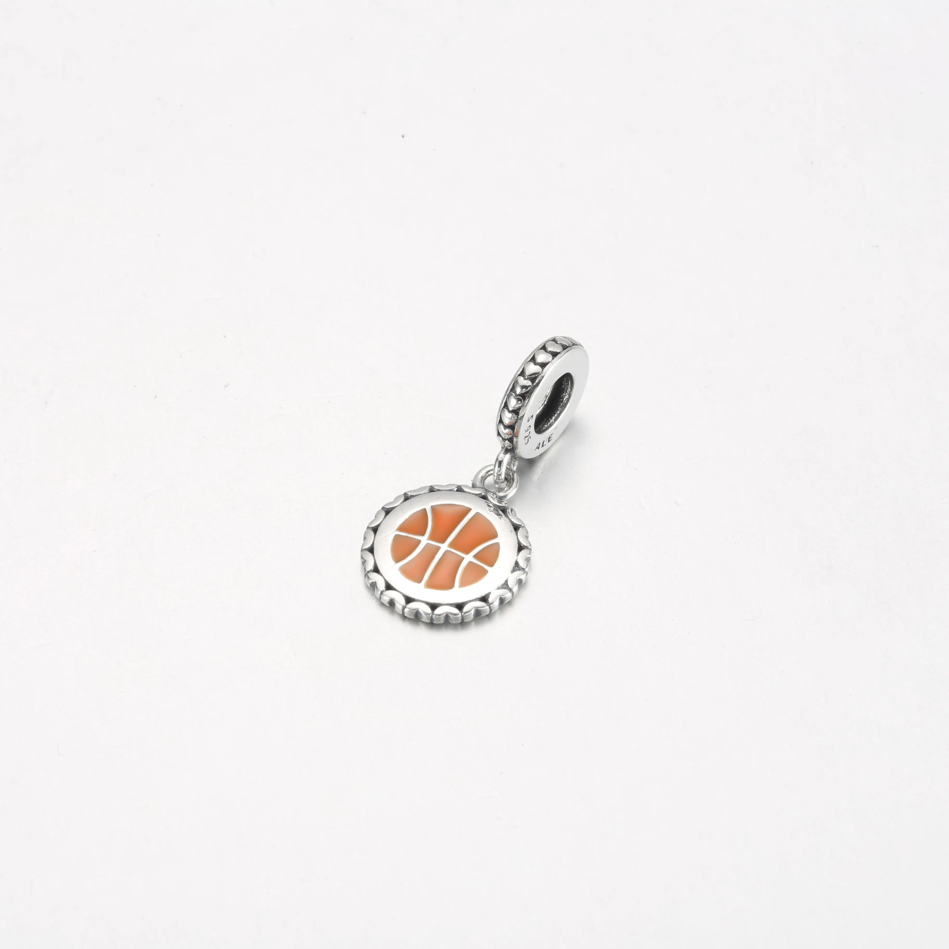 PANDORA Basketball Dingle Charm, Blandet emalje - ENG792018_18