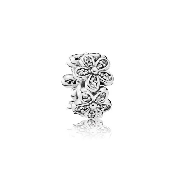 Pandora Blomster sølv avstandsstykke med klar cubic zirconia - 792053CZ