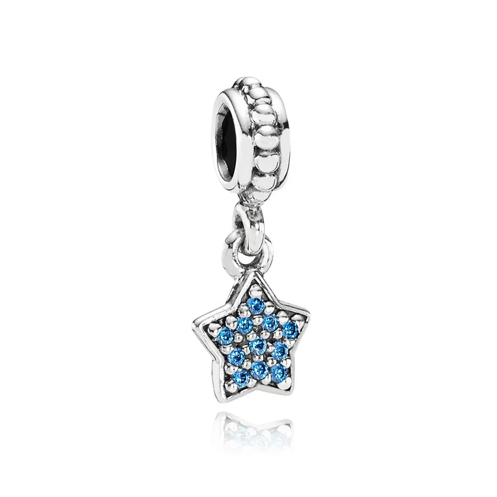 PANDORA Pavé Star, Blue Cz Pendant Charm - 791024CZB