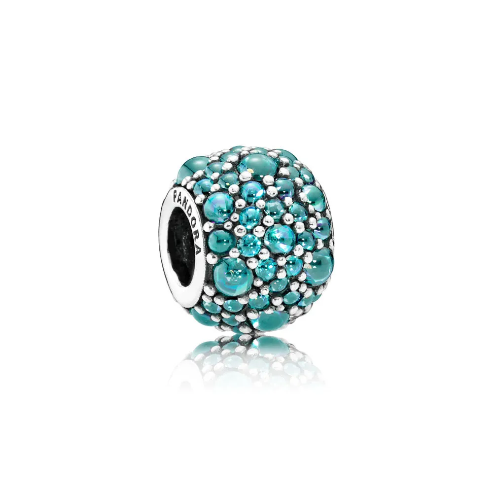 pandora blågrønn shimmering droplets charm 791755mcz